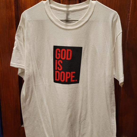 EUC God Is Dope White T-Shirt - Picture 1 of 1